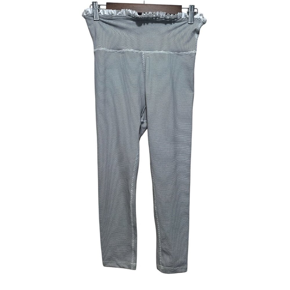 Albion Petal Leggings Women Small Ruffle Capri Y2K Balletcore Pilates Gym Stripe - Picture 5 of 16